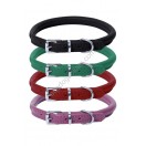 Ace Rolled Super SOFT Leather Dog Collar (Black, Green, Red, Purple)